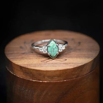 Natural Turquoise Diamond Ring