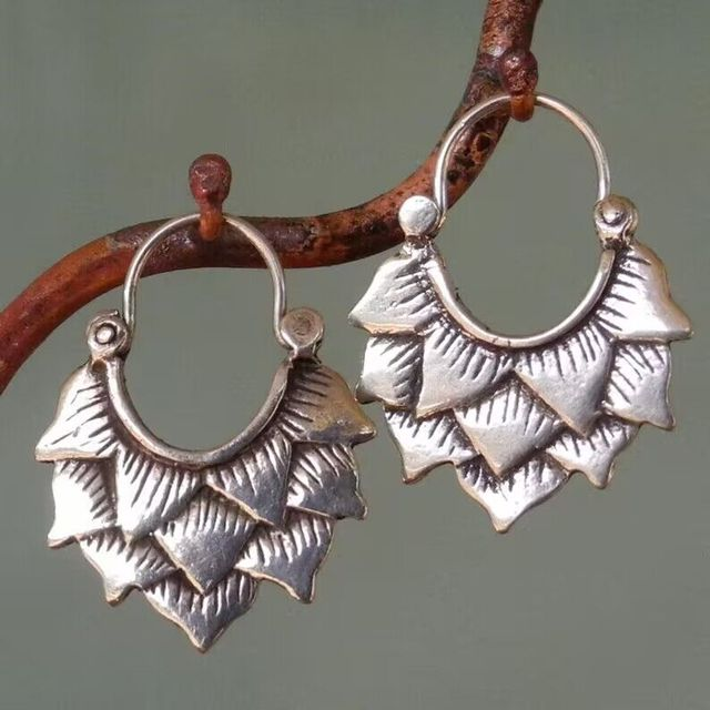 Vintage Silver Leaf Earrings