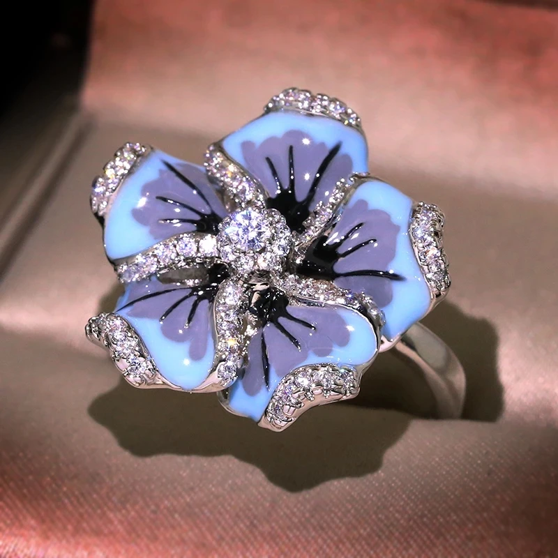 Vintage Blue Blossom Ring