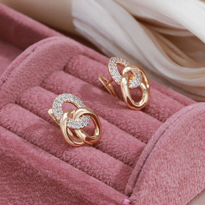 Elegant Zirconia Gold Earrings