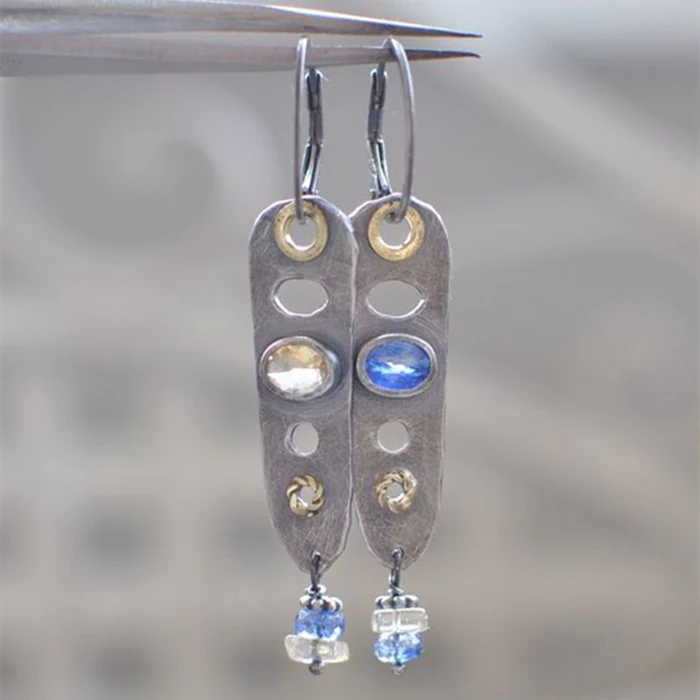 Vintage Blue Crystal Earrings