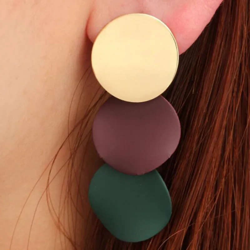 Vintage Colorful Rounded Earrings