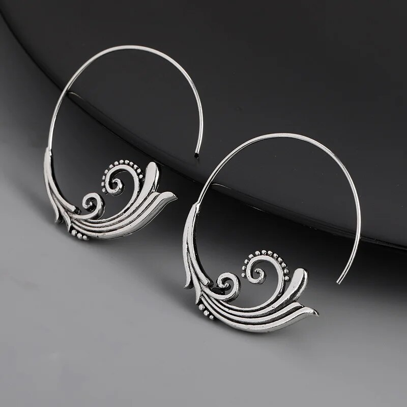 Vintage Spiral Silver Earrings