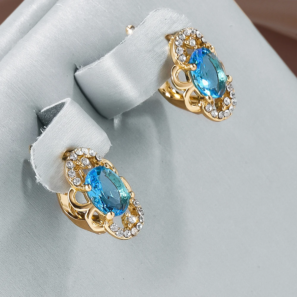 Elegant Crystal Gold Earrings