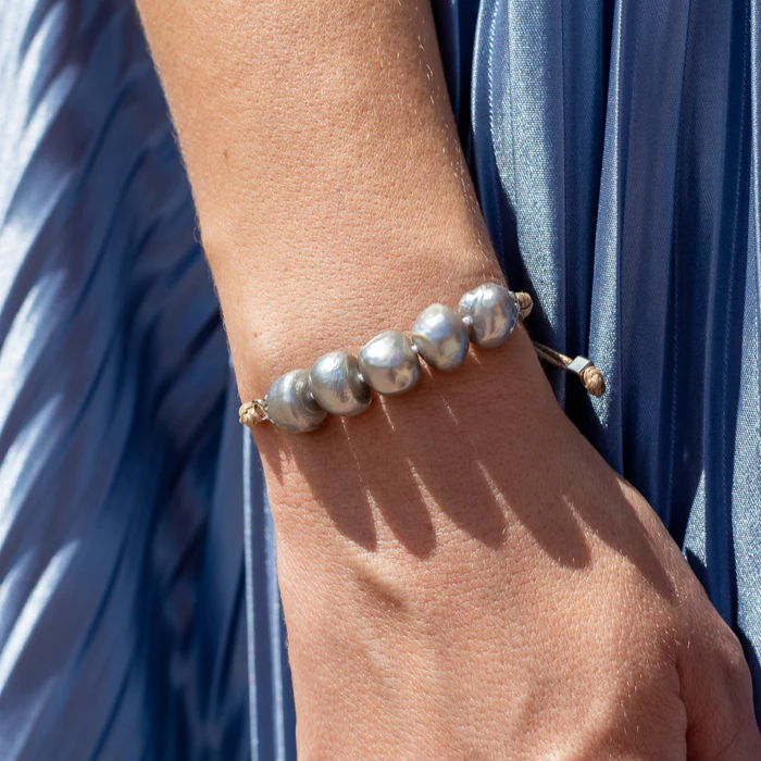 Vintage Silver Pearls Bracelet
