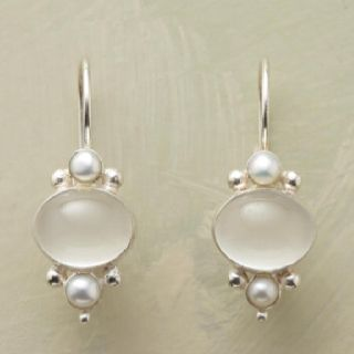 Vintage White Crystal Pearl Earrings
